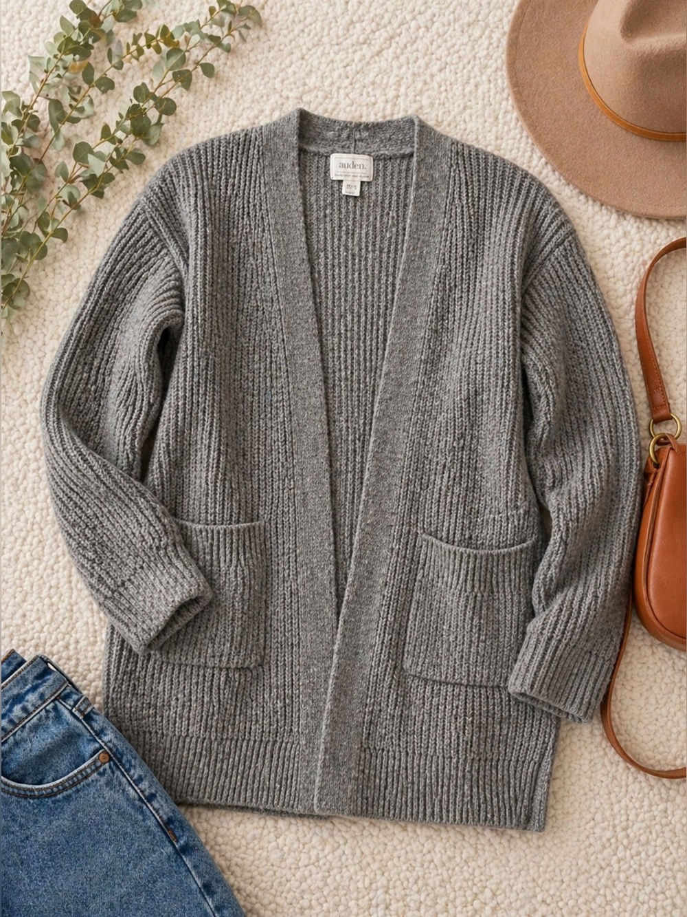 Auden Women’s Gray Cardigan Sweater Size S